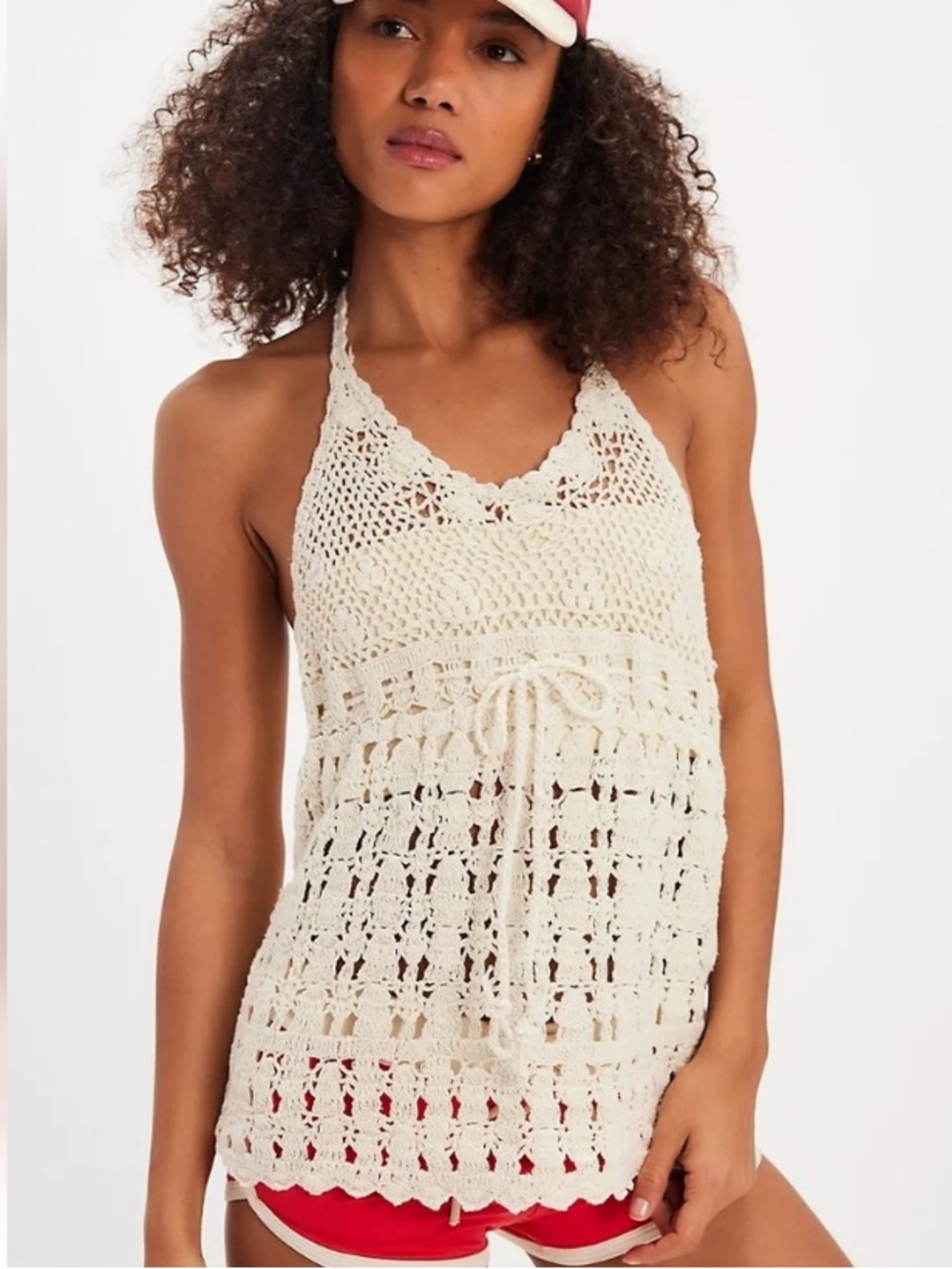 Free People Crochet Halter Top NWT Ivory